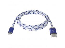 Дата кабель Defender ACH03-03LT USB - Lightning, BlueLED backlight, 1m (87551)