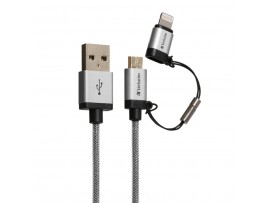 Дата кабель Verbatim USB - Micro USB + Lightning 1.2 м (48857)