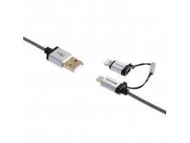Дата кабель Verbatim USB - Micro USB + Lightning 1.2 м (48857)