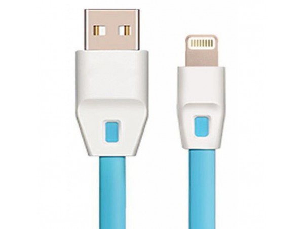 Дата кабель Drobak USB 2.0 - Lightning 2А (DR-1624) плоский (Blue) 1,0м (219086)