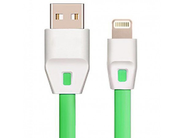 Дата кабель Drobak USB 2.0 - Lightning 2А (DR-1624) плоский (Green) 1,0м (219087)