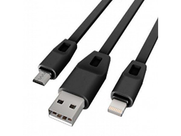 Дата кабель Drobak USB 2.0 - Micro USB/Lightning 2А (DR-1622) (Black) 1,0м (219093)