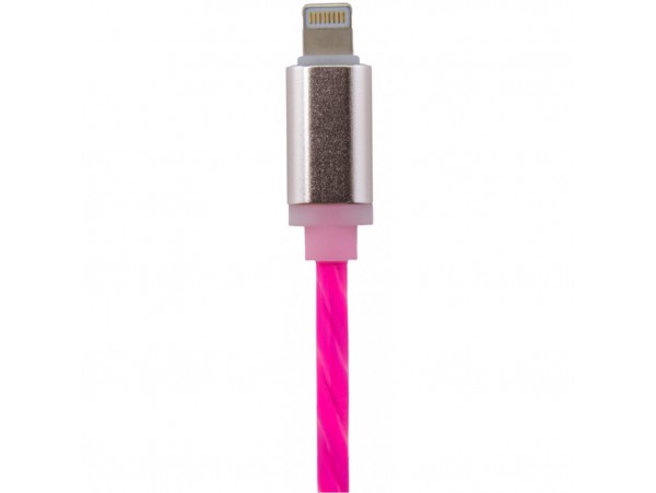 Дата кабель LogicPower USB 2.0 -> Lightning 1м R-P (силикон) красно-розовый /Ret (5141)