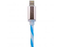 Дата кабель LogicPower USB 2.0 -> Lightning 1м W-Bl (силикон) бело->голубой /Ret (5143)