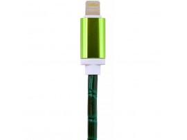 Дата кабель LogicPower USB 2.0 -> Lightning 1м Gr (кожа) зеленый /Retail (5137)