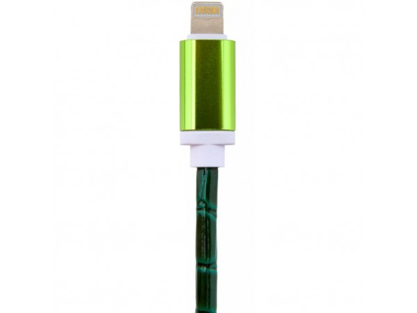 Дата кабель LogicPower USB 2.0 -> Lightning 1м Gr (кожа) зеленый /Retail (5137)