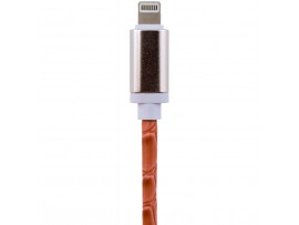 Дата кабель LogicPower USB 2.0 -> Lightning 1м P (кожа) розовый /Retail (5138)