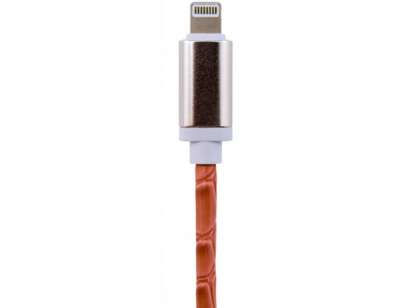 Дата кабель LogicPower USB 2.0 -> Lightning 1м P (кожа) розовый /Retail (5138)