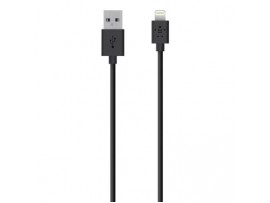 Дата кабель Belkin USB 2.0 Lightning charge/sync cable 1.2м, Black (F8J023bt04-BLK)