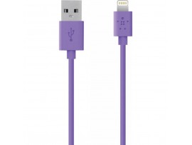 Дата кабель USB 2.0 AM to Lightning 1.2m Belkin (F8J023bt04-PUR)