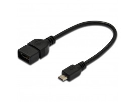 Дата кабель USB 2.0 Micro 5P to AF OTG 0.2m DIGITUS (AK-300309-002-S)