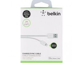 Дата кабель Belkin USB 2.0 Lightning charge/sync cable 2м, White (F8J023bt2M-WHT)