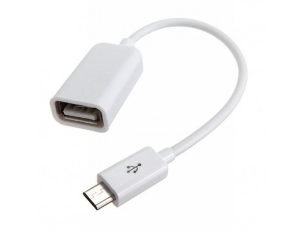 Дата кабель USB 2.0 Micro 5P to AF OTG 0.16m Lapara (LA-UAFM-OTG white)