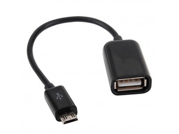 Дата кабель USB 2.0 Micro 5P to AF OTG 0.16m Lapara (LA-UAFM-OTG black)