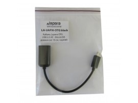 Дата кабель USB 2.0 Micro 5P to AF OTG 0.16m Lapara (LA-UAFM-OTG black)