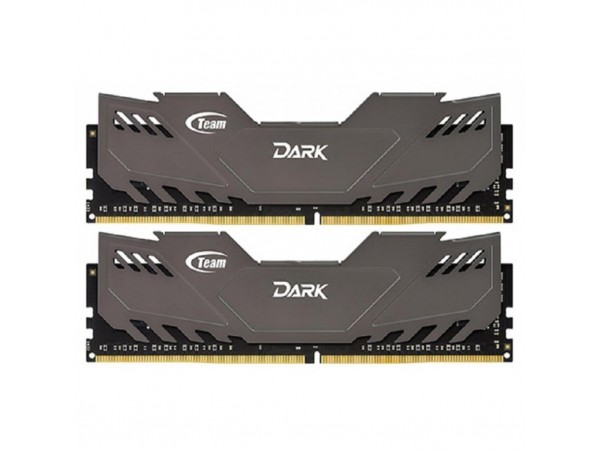 Модуль памяти для компьютера DDR4 16GB (2x8GB) 2666 MHz Dark Gray Team (TDGED416G2666HC15ADC01)