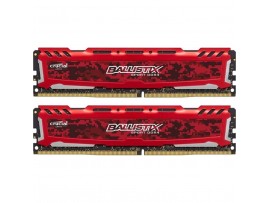Модуль памяти для компьютера DDR4 16GB (2x8GB) 2666 MHz Ballistix Sport Red MICRON (BLS2C8G4D26BFSE)