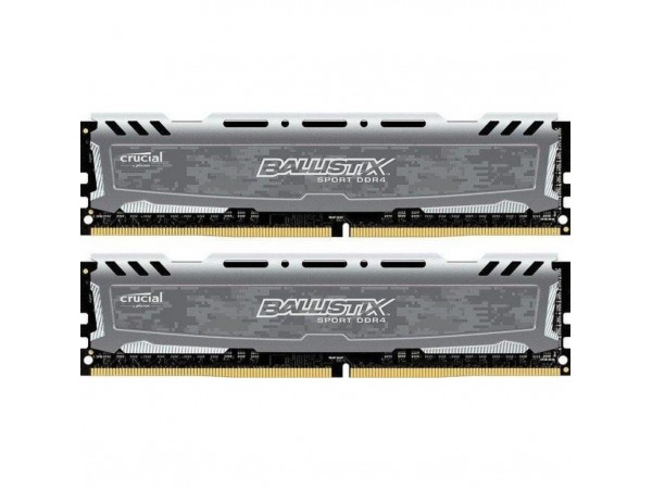 Модуль памяти для компьютера DDR4 16GB (2x8GB) 2666 MHz Ballistix Sport Gray MICRON (BLS2C8G4D26BFSB)