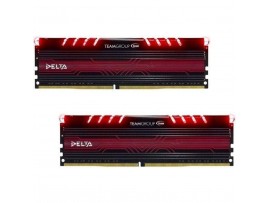 Модуль памяти для компьютера DDR4 16GB (2x8GB) 2400 MHz Delta Red LED Team (TDTRD416G2400HC15ADC01)