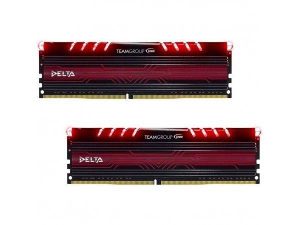 Модуль памяти для компьютера DDR4 16GB (2x8GB) 2400 MHz Delta Red LED Team (TDTRD416G2400HC15ADC01)