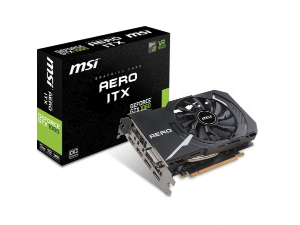 Видеокарта MSI GeForce GTX1060 3072Mb AERO ITX OC (GTX 1060 AERO ITX 3G OC)