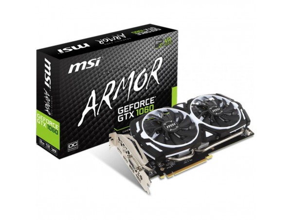 Видеокарта MSI GeForce GTX1060 3072Mb ARMOR OC (GTX 1060 ARMOR 3G OCV1)