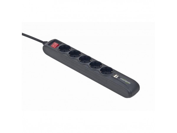 Сетевой фильтр питания EnerGenie SPG5-U2-5 Power strip with USB charger, 5 sockets, (SPG5-U2-5)