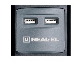 Сетевой удлинитель REAL-EL RS-5 USB CHARGE 3m, black (EL122500003)