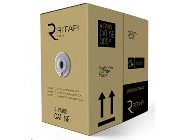 Кабель сетевой Ritar UTP 305м КНП (4*2*0,50)[СCA] ПВХ+ПЭ, наружный (3494)